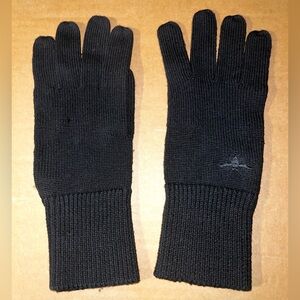 Dior Black Wool Gloves w/Tonal Embroidered Bee. Small. F/W ‘09–KVA. Italy.